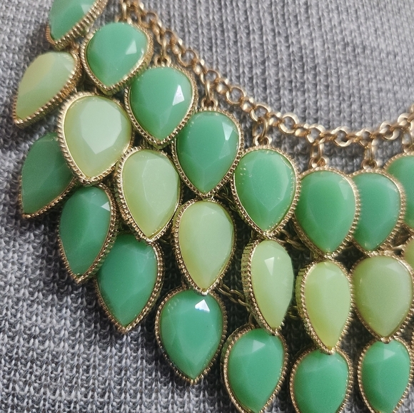 Elegant Green Teardrop Necklace Fun Unique Statement Necklace - Picture 5 of 8